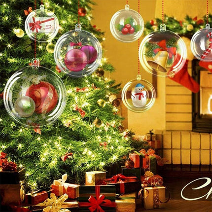 High Transparent Christmas Plastic Hollow Round Ball Window Decoration Mall Hanging Ball, Size:40cm-garmade.com