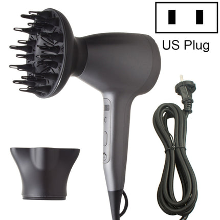 Lescolton 9809 Household Smart High-power Cold Hot Wind Leafless Negative Ion Hair Dryer with Hair Comb, Plug Type:US Plug(Black)-garmade.com