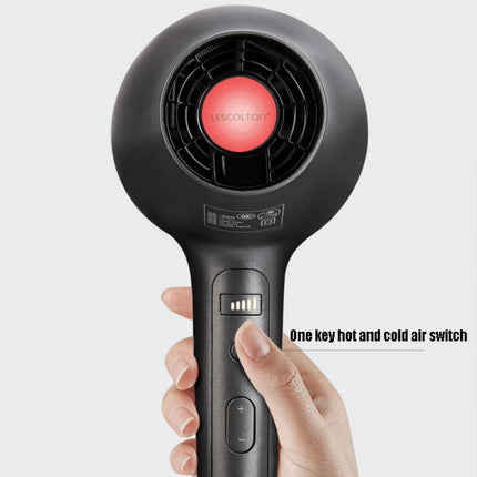 Lescolton 9809 Household Smart High-power Cold Hot Wind Leafless Negative Ion Hair Dryer with Hair Comb, Plug Type:US Plug(Black)-garmade.com