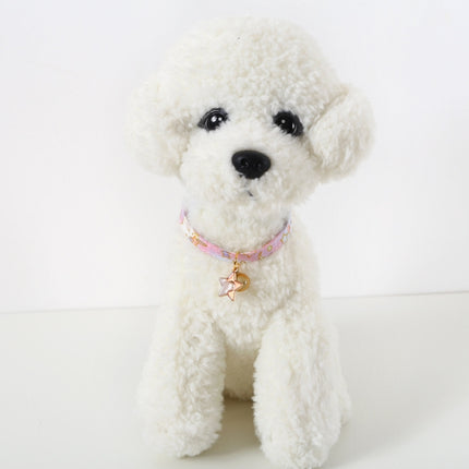 4 PCS Adjustable Cat Dog Rabbit Safety Buckle Collar Pet Accessories, Size:S 17-32cm, Style:Star(Pink)-garmade.com