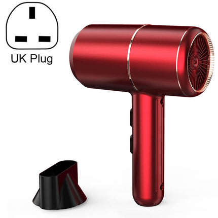 Home Dormitory Mute High-Power Hot And Cold Air Hair Dryer, 220V UK Plug(Red)-garmade.com
