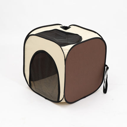 Pet Hair Drying Box Foldable Pet Dry Room Pet Hair Dryer Cage(Rice Coffee Color)-garmade.com