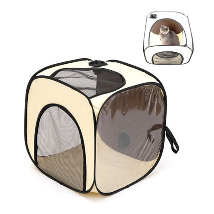 Pet Hair Drying Box Foldable Pet Dry Room Pet Hair Dryer Cage(Transparent)-garmade.com