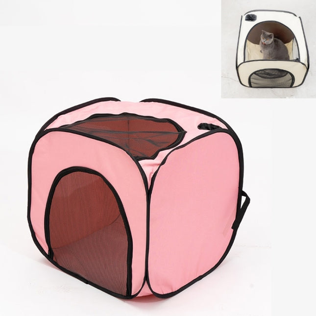 Pet Hair Drying Box Foldable Pet Dry Room Pet Hair Dryer Cage(Pink)-garmade.com