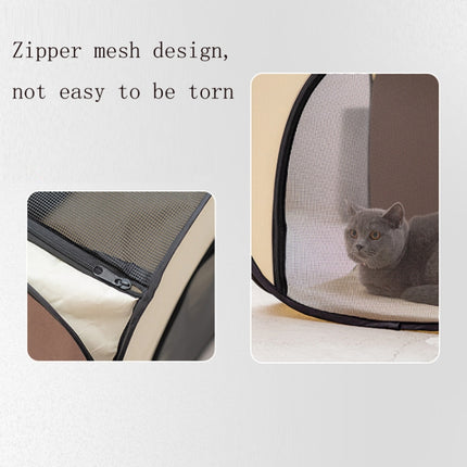 Pet Hair Drying Box Foldable Pet Dry Room Pet Hair Dryer Cage(Rice Coffee Color)-garmade.com