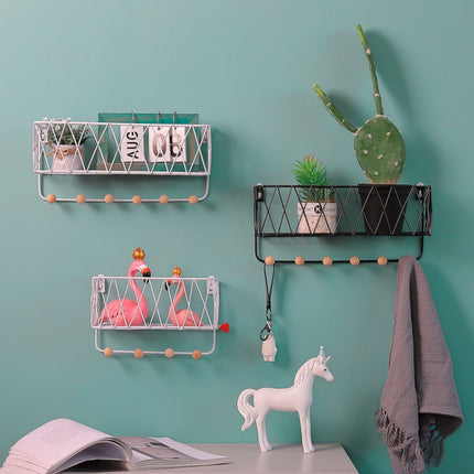 Wall Hook Rack Home Wall Decoration Creative Multifunctional Partition Wrought Iron Rack, Size:Small(Gold)-garmade.com