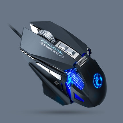 IMICE T96 7 Keys 7200 DPI USB Mechanical Gaming Counterweight Macro Programming RGB Lighting Effect Metal Dual-Mode Wired Mouse, Cable Length: 1.8m(Black)-garmade.com