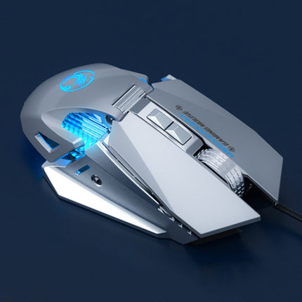 IMICE T96 7 Keys 7200 DPI USB Mechanical Gaming Counterweight Macro Programming RGB Lighting Effect Metal Dual-Mode Wired Mouse, Cable Length: 1.8m(Silver)-garmade.com