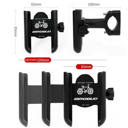 BENGGUO Bicycle Aluminum Alloy Mobile Phone Holder Electric Motorcycle Anti-Vibration Navigation Fixed Mobile Phone Holder Riding Equipment, Style:Rearview Mirror Installation(Silver)-garmade.com