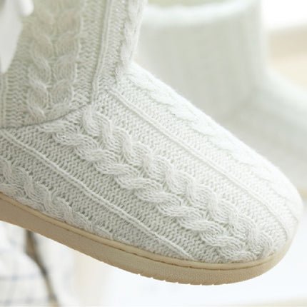 Winter Home Boots Thick-Soled Non-Slip Cotton Slippers, Size: 35-36(White)-garmade.com
