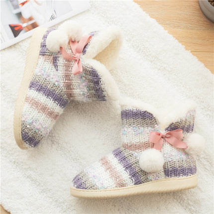 Cashmere Winter Home Boots Thick-Soled Cotton Slippers, Size: 35-36-garmade.com
