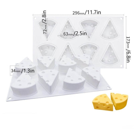 DIY Brushed Cheese Cake Handmade Soap Scented Candle Silicone Mold, Specification: 8 Small Cheese-garmade.com