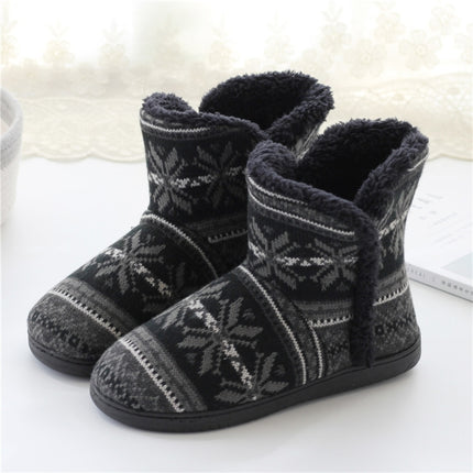 Winter Cashmere Home Boots Thick-Soled Cotton Slippers, Size: 37-38-garmade.com