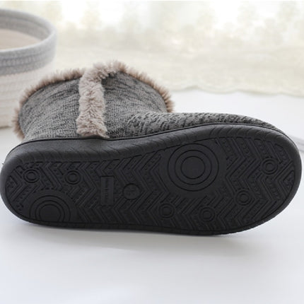 Fall And Winter High-Top Men Cotton Slippers And Velvet Platform Indoor Warm Shoes, Size:39-40-garmade.com