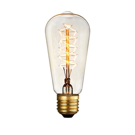 E27 40W Retro Edison Light Bulb Filament Vintage Ampoule Incandescent Bulb, AC 220V(ST64 Spirai)-garmade.com