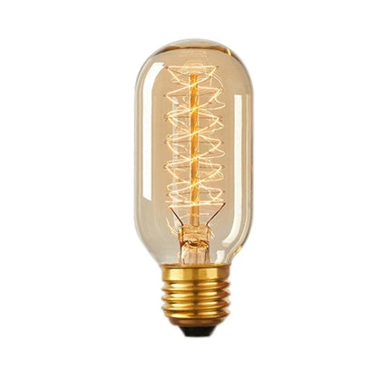 E27 40W Retro Edison Light Bulb Filament Vintage Ampoule Incandescent Bulb, AC 220V(T45 Spirai)-garmade.com