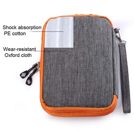 Double Layer Digital Storage Bag Data Cable Finishing Bag Elastic Waterproof Portable Electronic Storage Bag, Size:24x16x3.5cm(Wine Red)-garmade.com