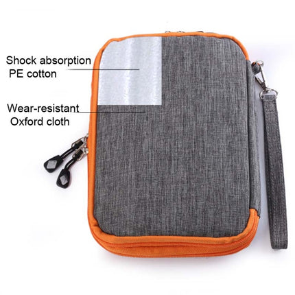 Double Layer Digital Storage Bag Data Cable Finishing Bag Elastic Waterproof Portable Electronic Storage Bag, Size:24x16x3.5cm(Grey)-garmade.com