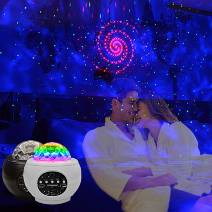 M2 8W Christmas Starry Sky Laser Projection Atmosphere Light Rotating Starry Dynamic Water Pattern Sleeping Light, Specification:USB(White)-garmade.com