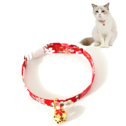 6 PCS Adjustable Pet Flower Hollow Bell Collar Cat Dog Collar Accessories, Specification: S 17-32cm(Red)-garmade.com