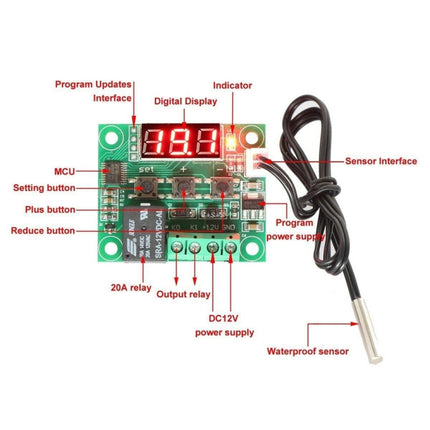 XH-W1209 Digital Cool/Heat Temperature Thermostat Thermometer Controller On/Off Switch-garmade.com