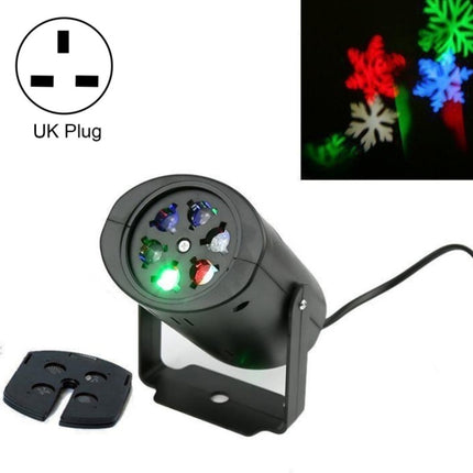 MGY-072 4W Outdoor Waterproof LED Snowflake Projection Light Christmas Effect Stage Lighting, Specification: UK Plug-garmade.com
