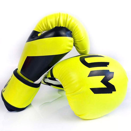 NW-036 Boxing Gloves Adult Professional Training Gloves Fighting Gloves Muay Thai Fighting Gloves, Size: 10oz(Fluorescent Yellow)-garmade.com