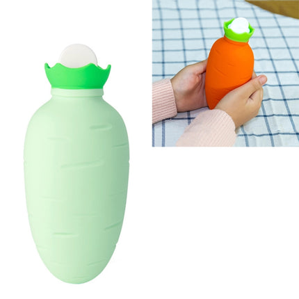 Carrot-Shaped Silicone Water Injection Warm Water Bag Winter Leak-Proof And Explosion-Proof Hand Warmer(Light Green)-garmade.com