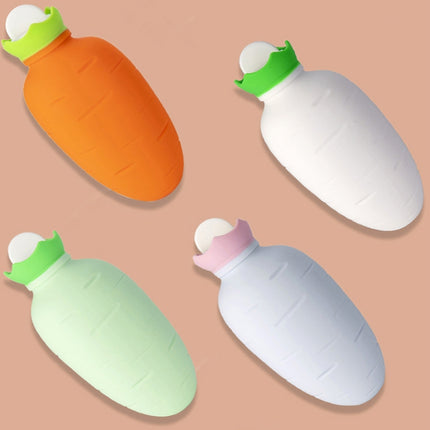 Carrot-Shaped Silicone Water Injection Warm Water Bag Winter Leak-Proof And Explosion-Proof Hand Warmer(White Pink)-garmade.com