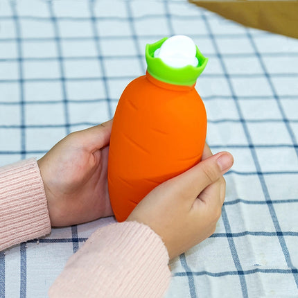 Carrot-Shaped Silicone Water Injection Warm Water Bag Winter Leak-Proof And Explosion-Proof Hand Warmer(Orange)-garmade.com