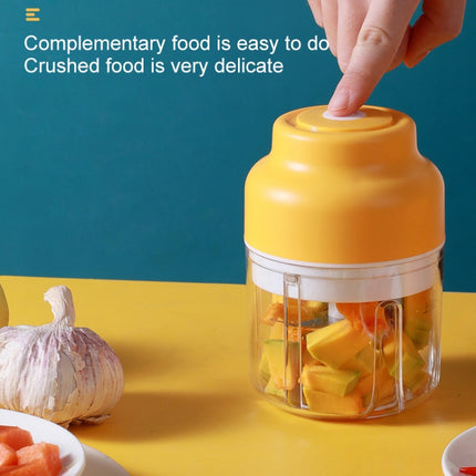 Wireless USB Charging Garlic Machine Baby Food Supplement Machine, Style:100ml Twisted Garlic( Yellow)-garmade.com