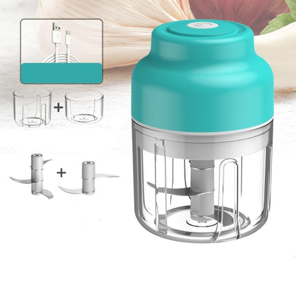 Wireless USB Charging Garlic Machine Baby Food Supplement Machine, Style:Cups of Minced Garlic + Minced Meat(Blue)-garmade.com