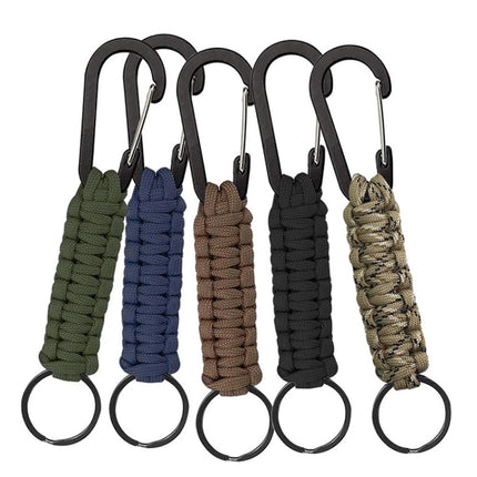 Outdoor Multifunctional Nylon Umbrella Rope Carabiner Key Chain(Army green)-garmade.com