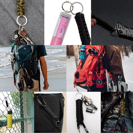 Outdoor Multifunctional Nylon Umbrella Rope Carabiner Key Chain(Army green)-garmade.com