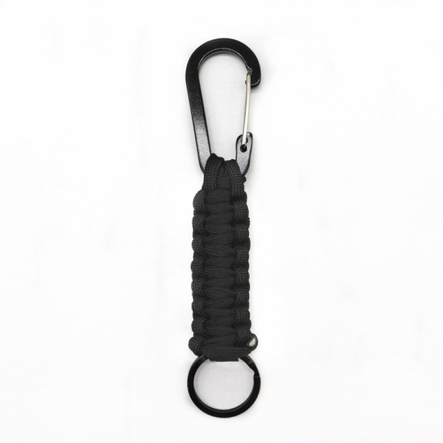 Outdoor Multifunctional Nylon Umbrella Rope Carabiner Key Chain(Black)-garmade.com