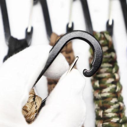 Outdoor Multifunctional Nylon Umbrella Rope Carabiner Key Chain(Black)-garmade.com