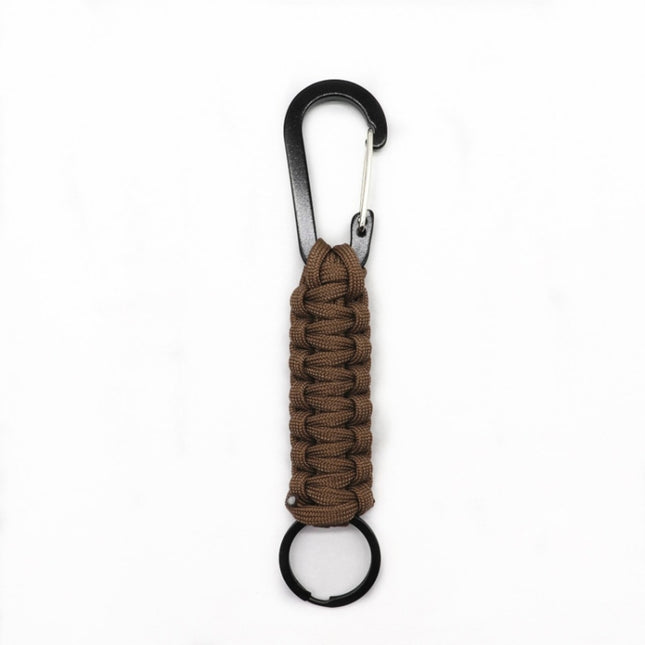 Outdoor Multifunctional Nylon Umbrella Rope Carabiner Key Chain(Brown)-garmade.com