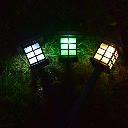 4 PCS Outdoor Solar Garden Night Light LED Household Small House Lawn Light(Colorful Light)-garmade.com