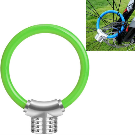 Bicycle Ring Lock Anti-Theft Lock Bicycle Portable Mini Safety Lock Racket Lock Bold Cable Lock, Colour: Green-garmade.com