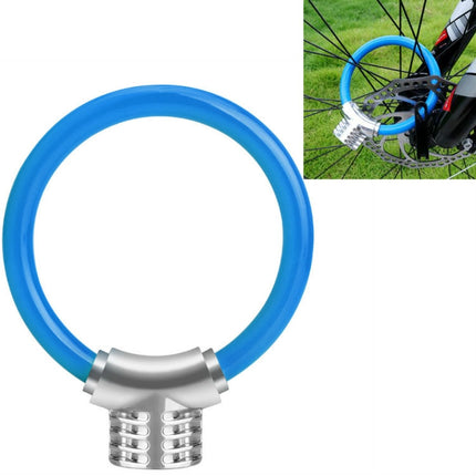 Bicycle Ring Lock Anti-Theft Lock Bicycle Portable Mini Safety Lock Racket Lock Bold Cable Lock, Colour: Blue-garmade.com