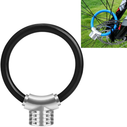 Bicycle Ring Lock Anti-Theft Lock Bicycle Portable Mini Safety Lock Racket Lock Bold Cable Lock, Colour: Black-garmade.com