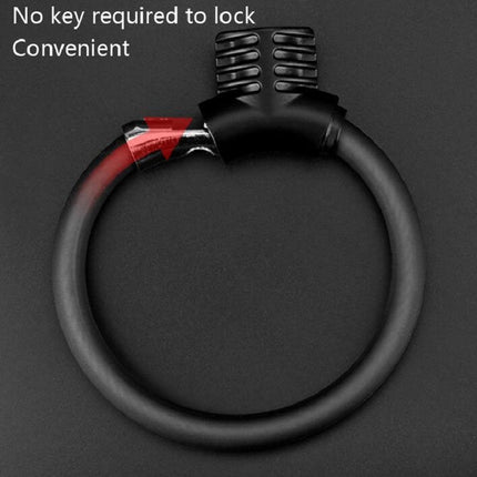 Bicycle Ring Lock Anti-Theft Lock Bicycle Portable Mini Safety Lock Racket Lock Bold Cable Lock, Colour: Black-garmade.com