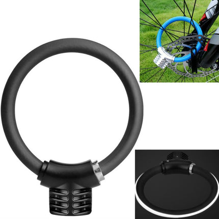 Bicycle Ring Lock Anti-Theft Lock Bicycle Portable Mini Safety Lock Racket Lock Bold Cable Lock, Colour: Reflective Matte Black-garmade.com