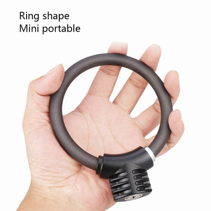 Bicycle Ring Lock Anti-Theft Lock Bicycle Portable Mini Safety Lock Racket Lock Bold Cable Lock, Colour: Reflective Matte Black-garmade.com