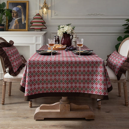 Hotel Home Dining Table Retro Cotton Tablecloth, Size: 140x140cm(Hemming)-garmade.com