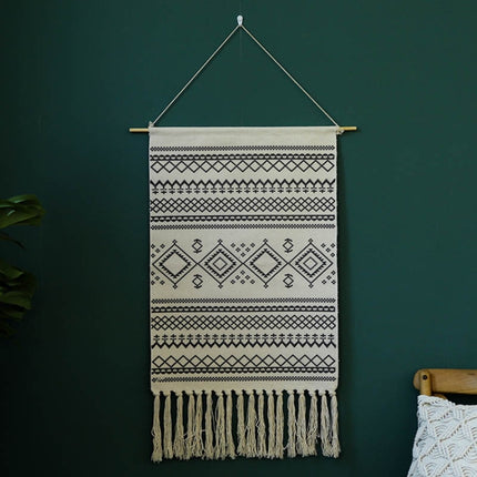 GT001 Printed Tapestry Cotton Thread Woven Tassel Wall Hanging Decoration, Size: 50x70cm(Fram)-garmade.com