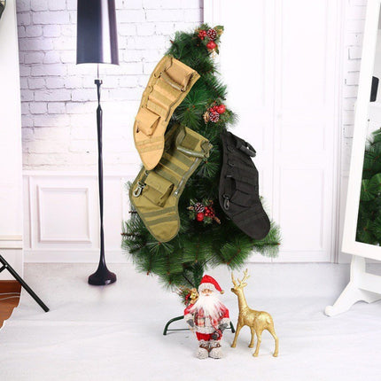 Christmas Stocking Gift Bag Outdoor Sports Ornament Storage Bag(Mud Color)-garmade.com