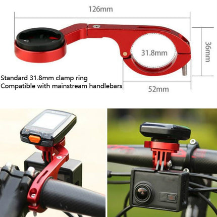 Bicycle Mountain Bike Aluminum Alloy Code Table Stand Universal Code Table Extension Flashlight Bracket(Black)-garmade.com