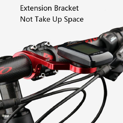 Bicycle Mountain Bike Aluminum Alloy Code Table Stand Universal Code Table Extension Flashlight Bracket(Black)-garmade.com