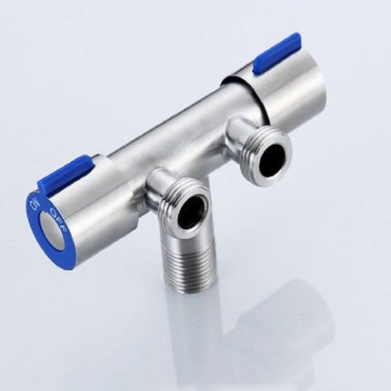 Stainless Steel One-In-Two-Out Multi-Function Three-Way Valve Faucet, Specification: Double 4-point Thread-garmade.com